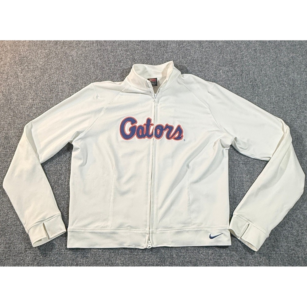 Nike Florida Gators Full Zip Track Jacket White Womens 12-14 Mock Neck